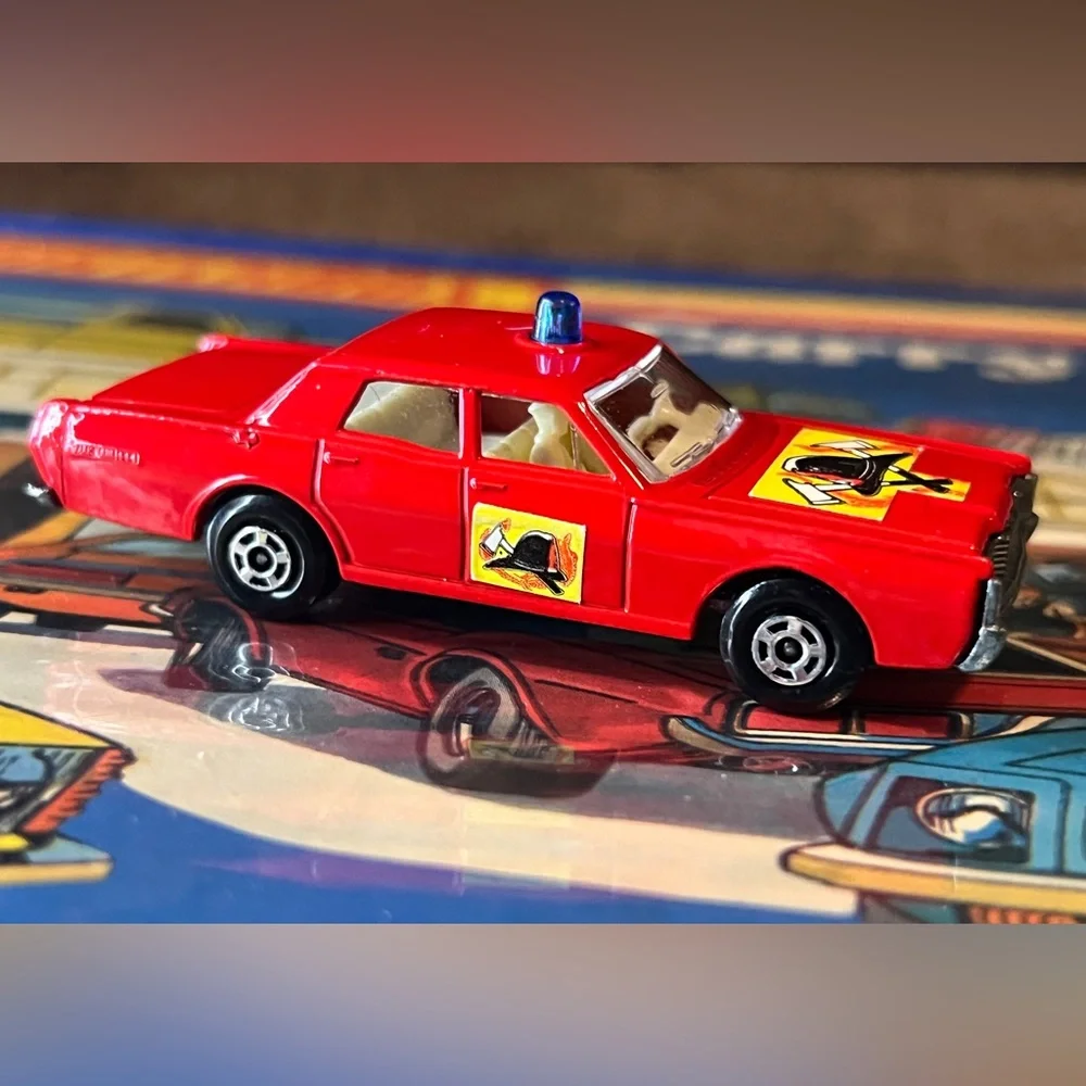 Vintage Matchbox Superfast No. 59 or 73 Mercury Fire Chief Lesney England